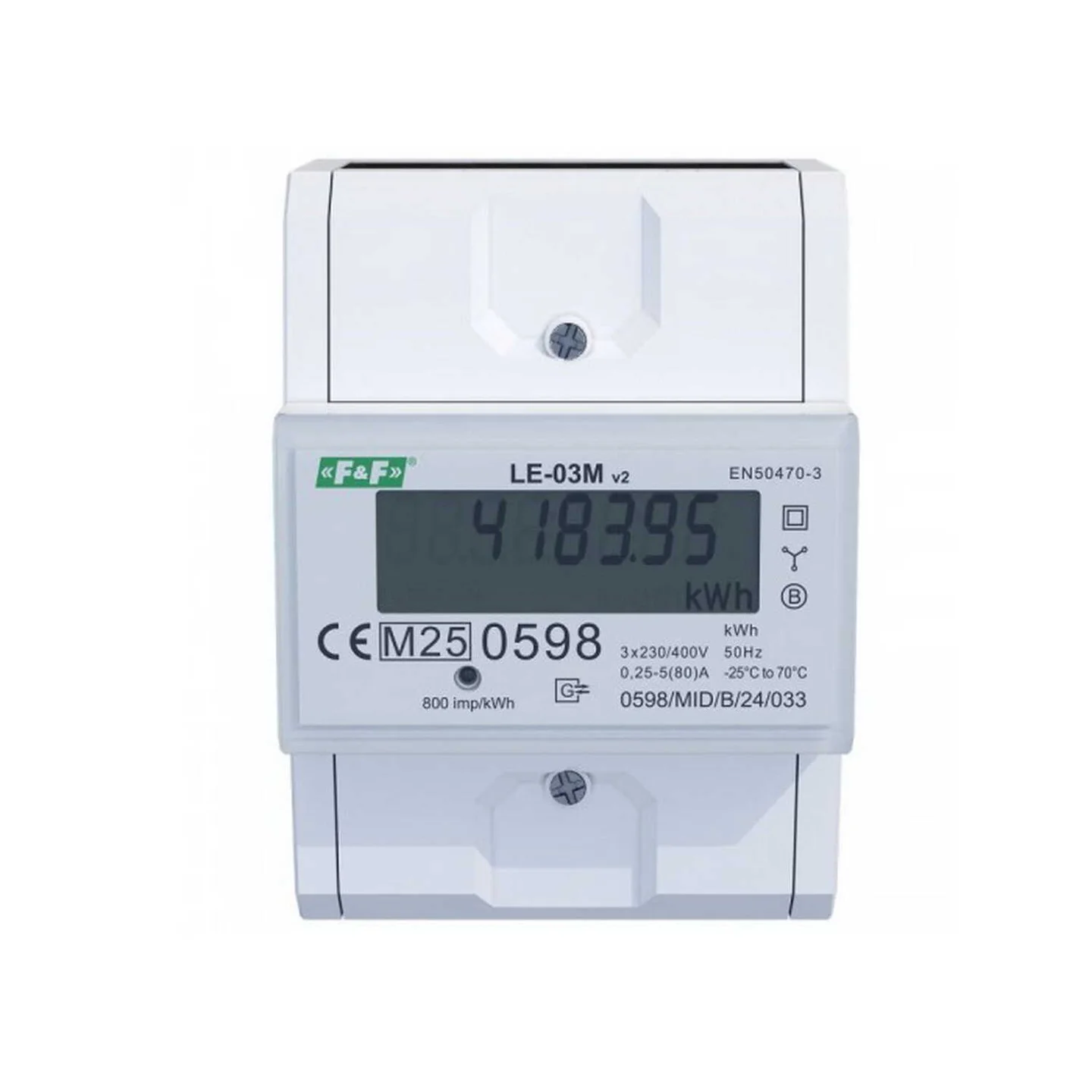 Лічильник електроенергії v2 трифазний MODBUS RTU F&F ( LE-03M )