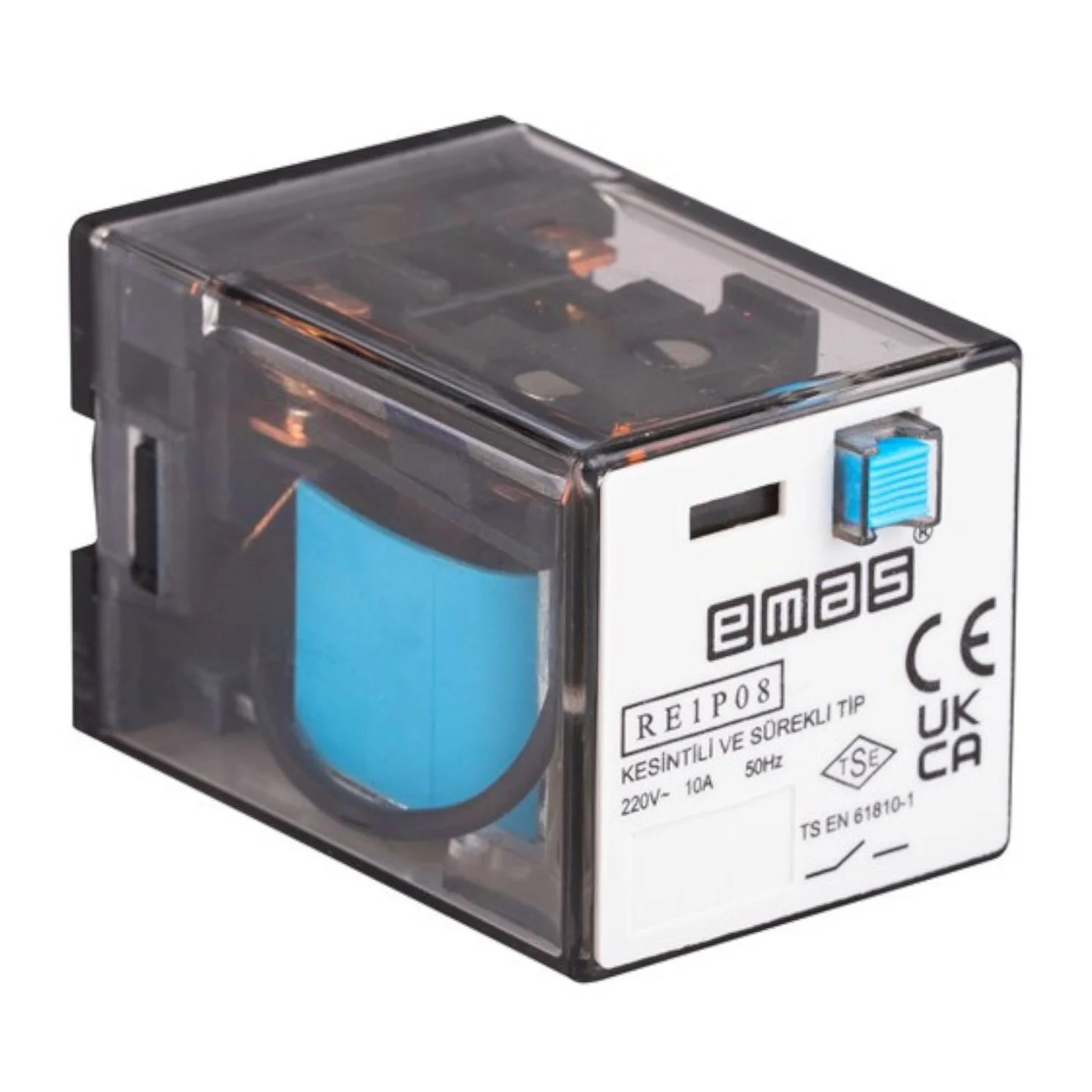 Реле проміжне EMAS 2CO (8 виводів) 10А 24В DC ( RE1P08DC024 )