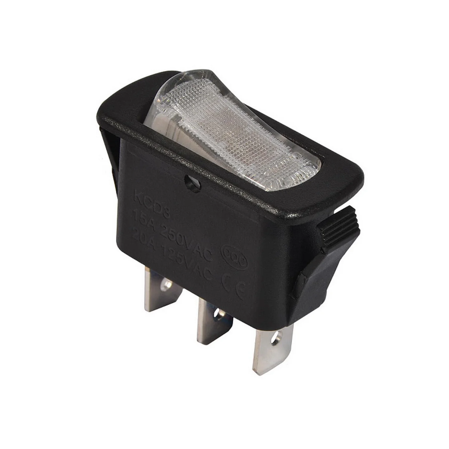 Перемикач Аско 1 клав. білий з підсвічуванням KCD3-101N-12 WH/B 220V ( A0140040039 )