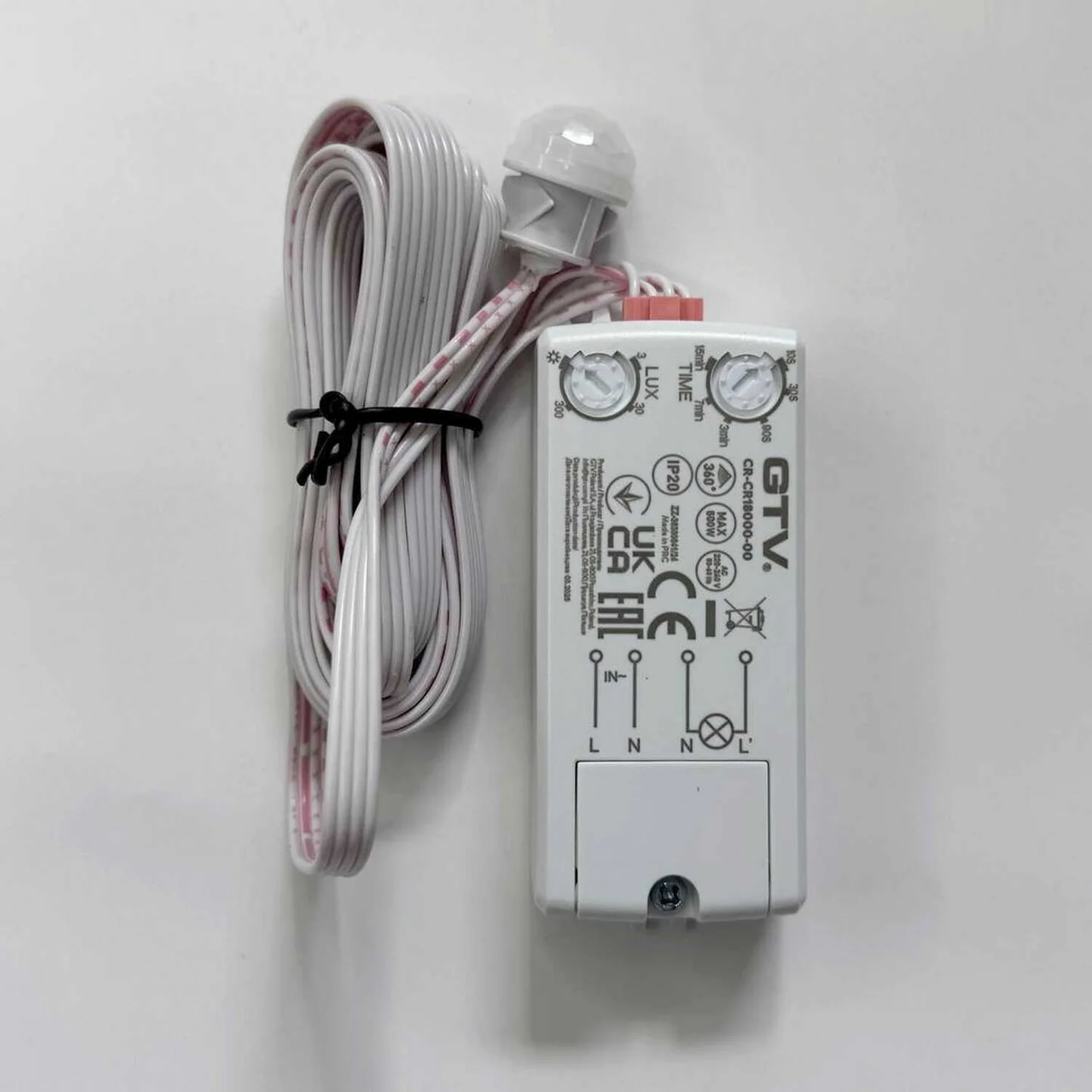 Датчик руху GTV врізний 800Вт IP20 ( CR-CR18000-00 )