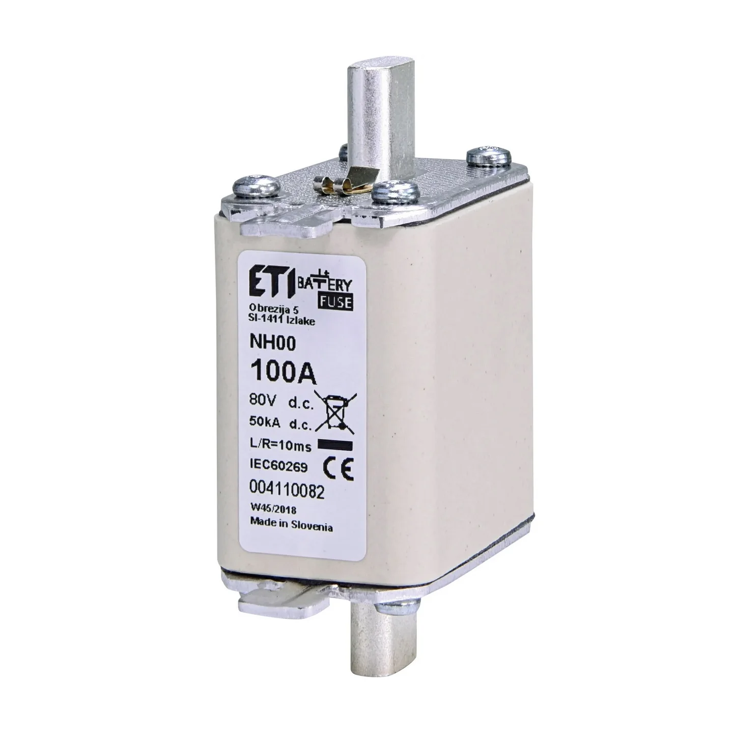 Запобіжник ETI NH00 gBat 100A 80V DC ( 4110082 )