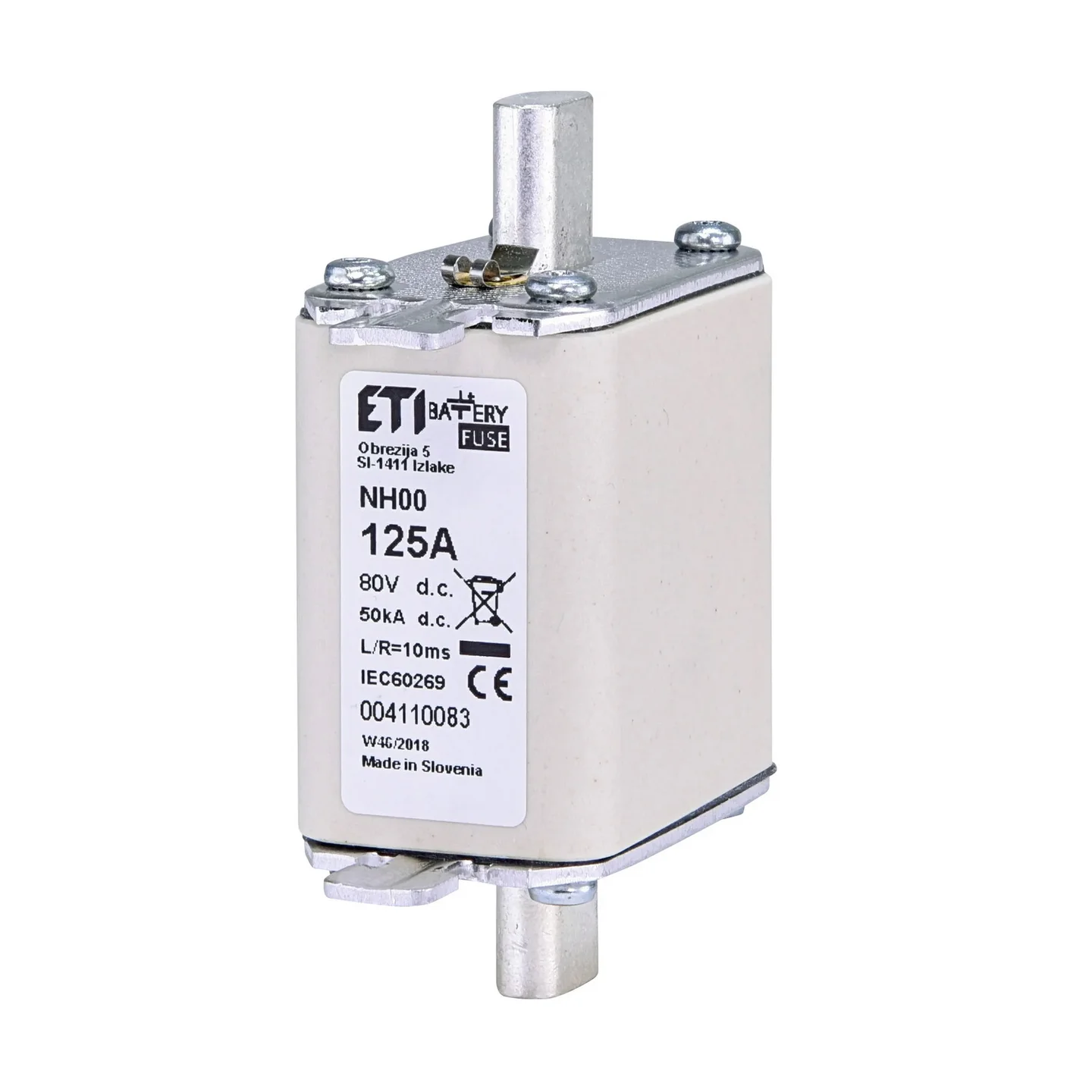 Запобіжник ETI NH00 gBat 125A 80V DC ( 4110083 )