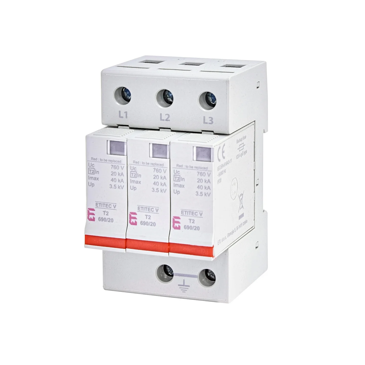 Обмежувач перенапруги 690/20 3+0 RC V T2 ETITEC C ЕТІ ( 2442988 )