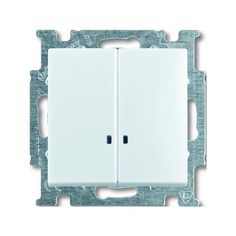 Вимикач ABB basic55 білий 2кл з підсвіткою ( 2CKA001012A2154 )