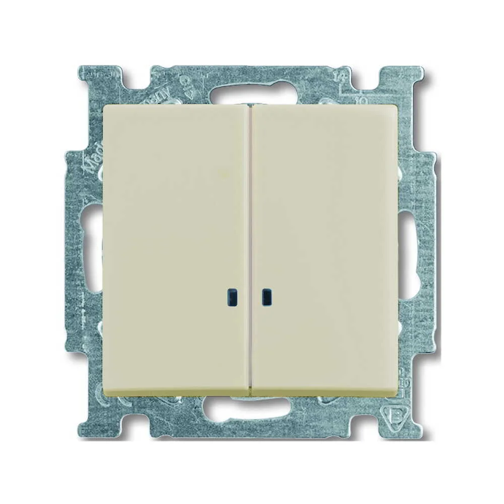 Вимикач ABB basic55 cлонова кість 2кл з підсвіткою ( 2CKA001012A2157 )