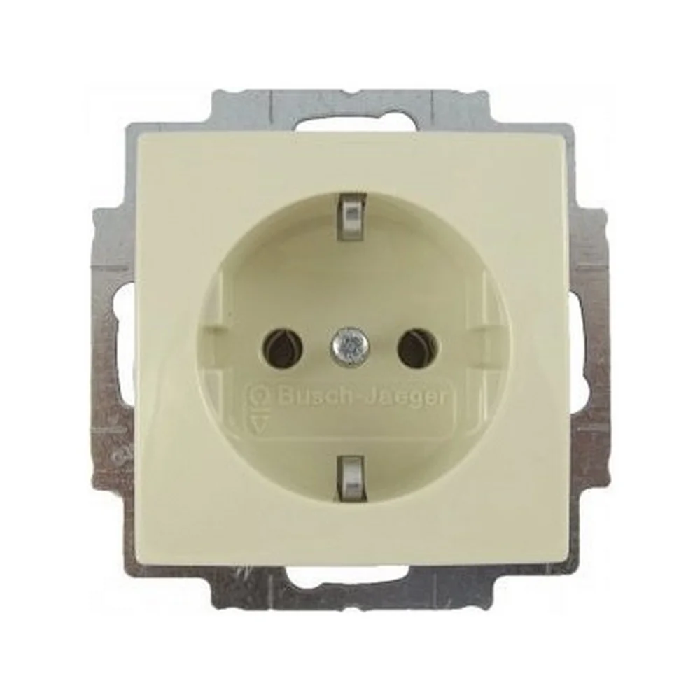 Розетка ABB basic55 cлонова кість 1-на з заземленням ( 2CKA002011A3857 )