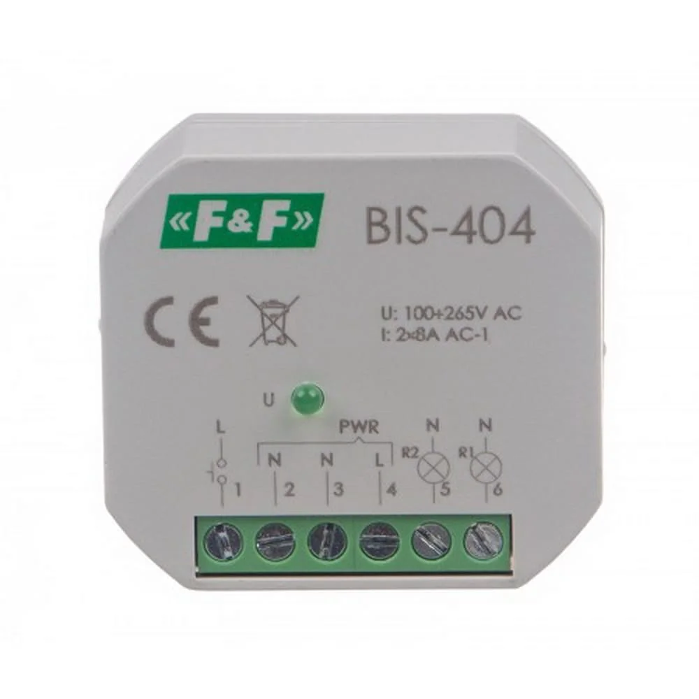 Реле імпульсне 2х5А 220В BIS-404 F&F ( BIS-404 )