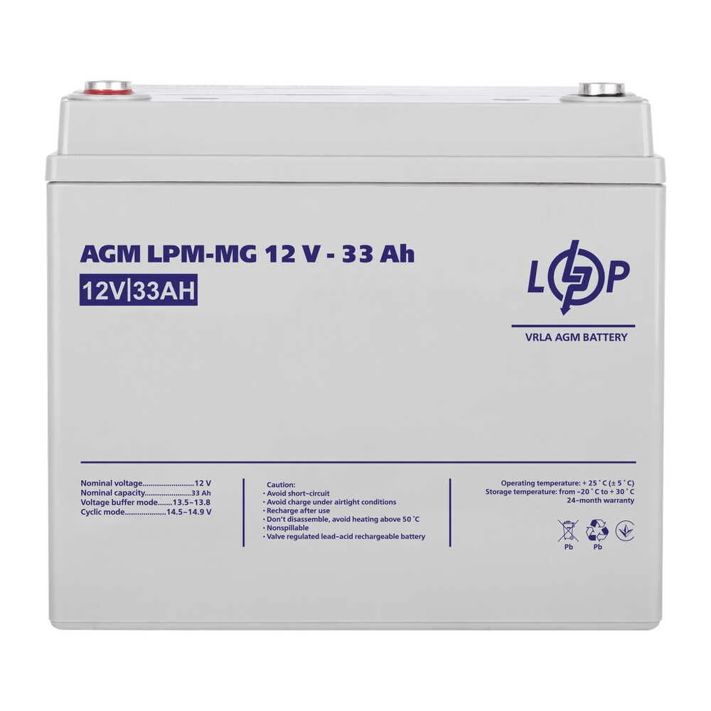 Акумулятор мультигелевий LPM-MG 12V - 33 Ah LOGICPOWER ( 6558 )