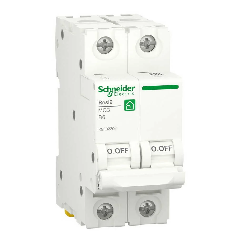Автоматичний вимикач Schneider 6кА B 2p 06А Resi9 ( R9F02206 )