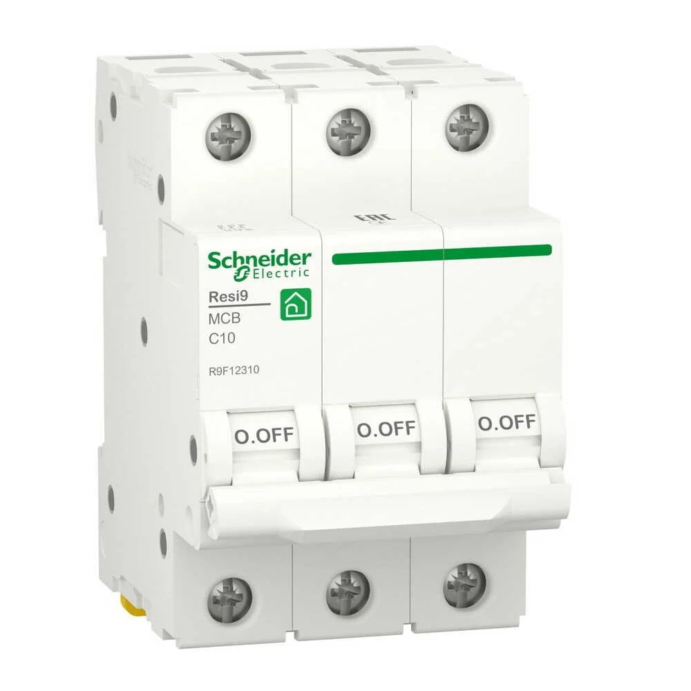 Автоматичний вимикач Schneider 6кА C 3p 10А Resi9 ( R9F12310 )