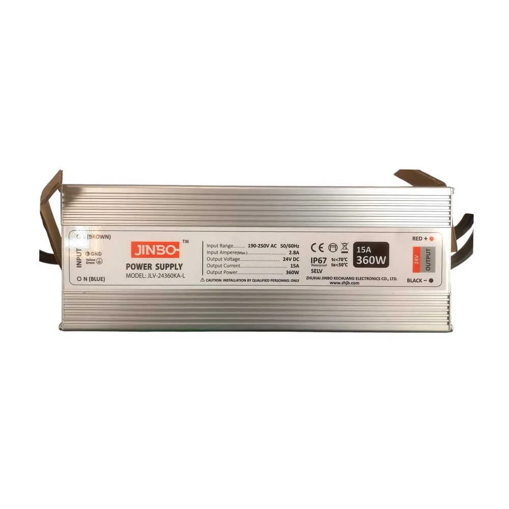 Блок живлення JINBO 360 Вт 220В AC/24В DC IP67 ( JLV-24360KA-L )