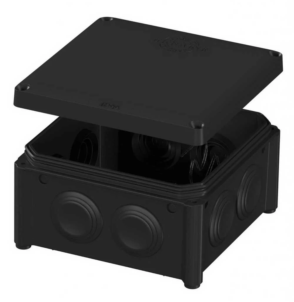 Коробка розподільча PLANK 100х100х50 чорна IB006 IP55 ( PLK6506550 )