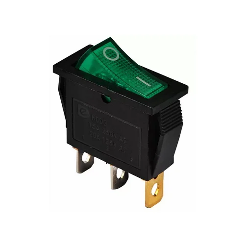 Перемикач Аско 1 клав. зелений з підсвічуванням KCD3-101N GR/B ( A0140040028 )
