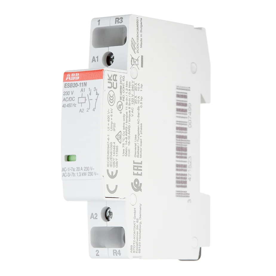 Контактор модульний ABB 2p 20А 230В AC/DC ESB20-11N-06 ( 1SBE121111R0611 )