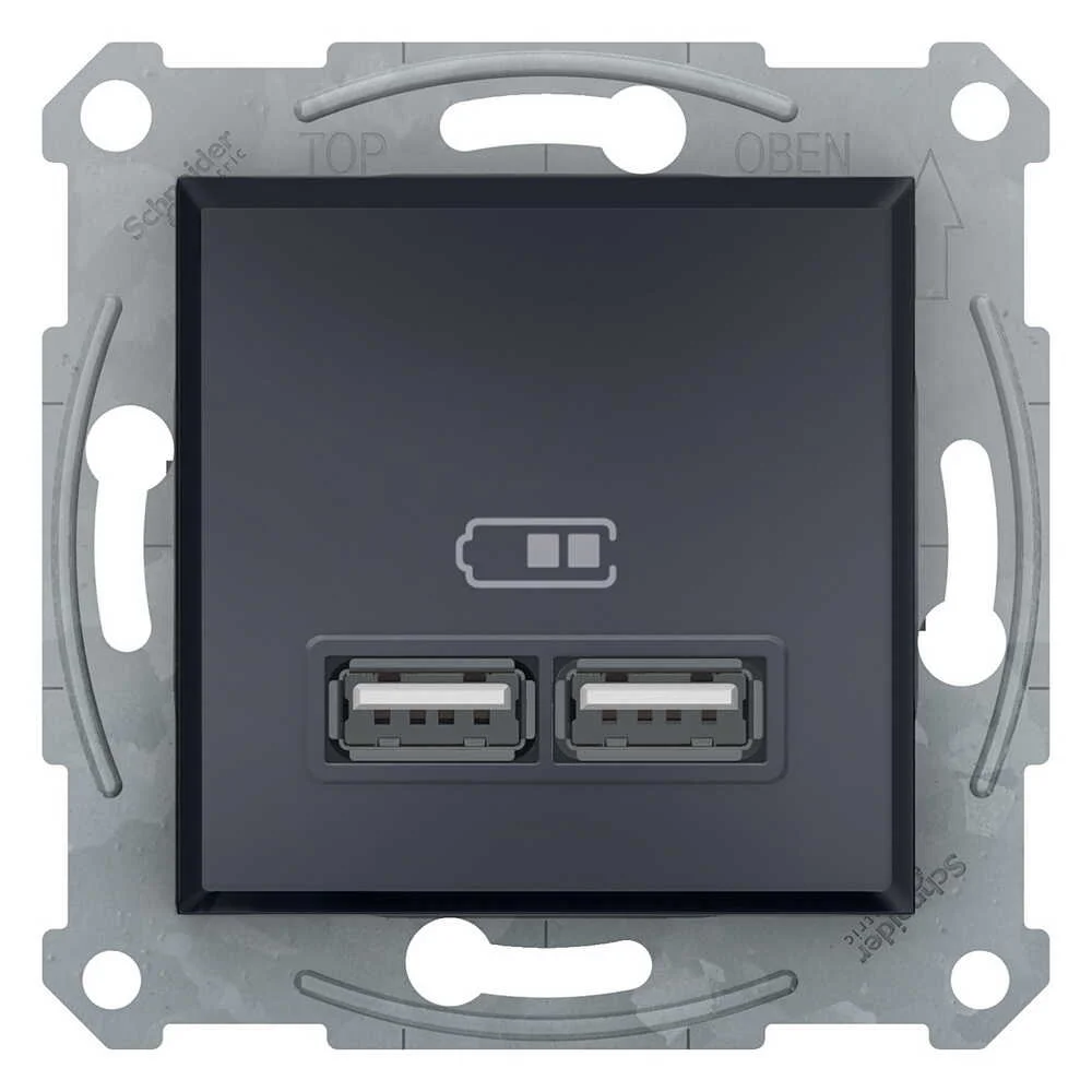 Розетка Schneider Asfora антрацит USB 2-на ( EPH2700271 )