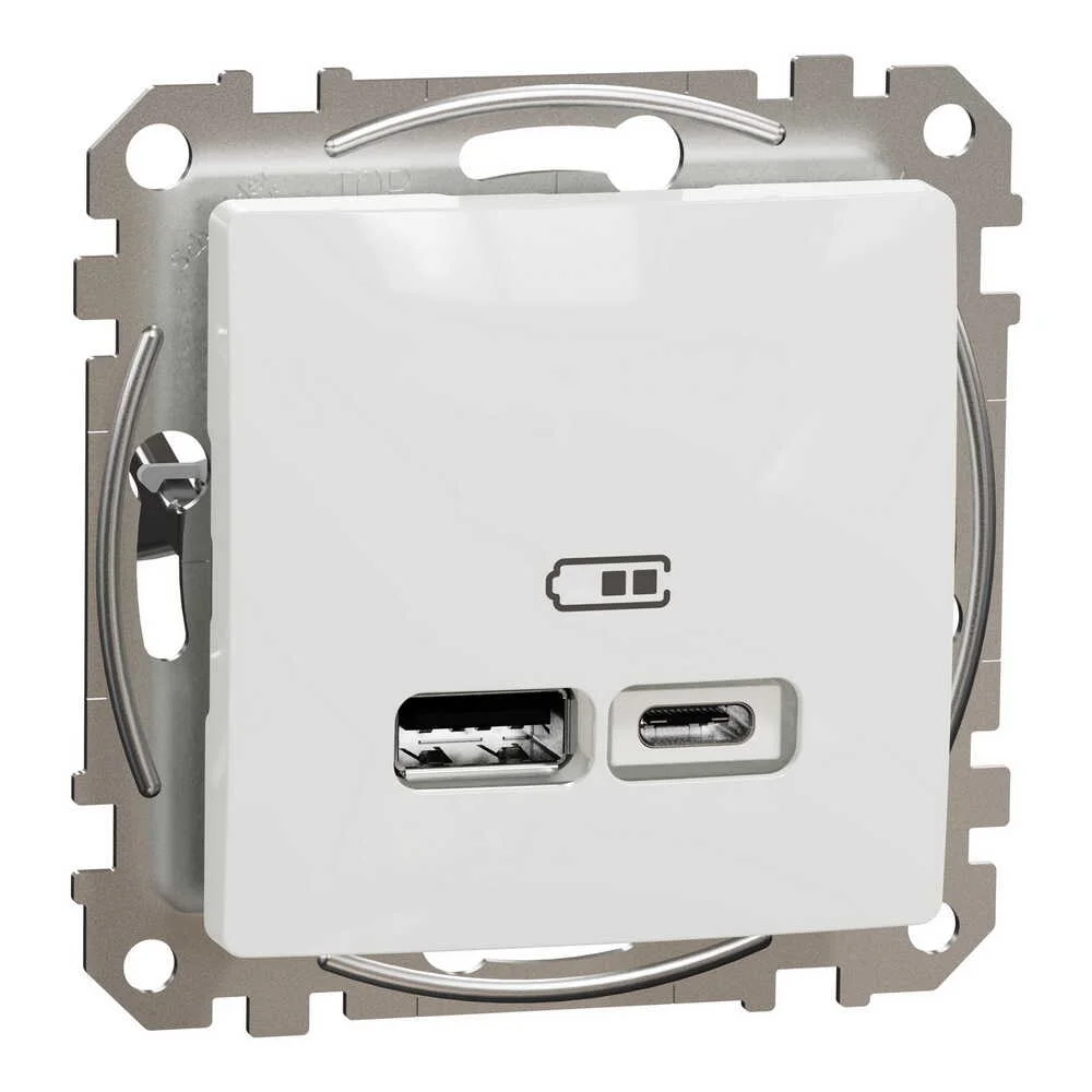 Розетка Schneider Sedna Design біла 2-на USB A+C без рамки ( SDD111402 )