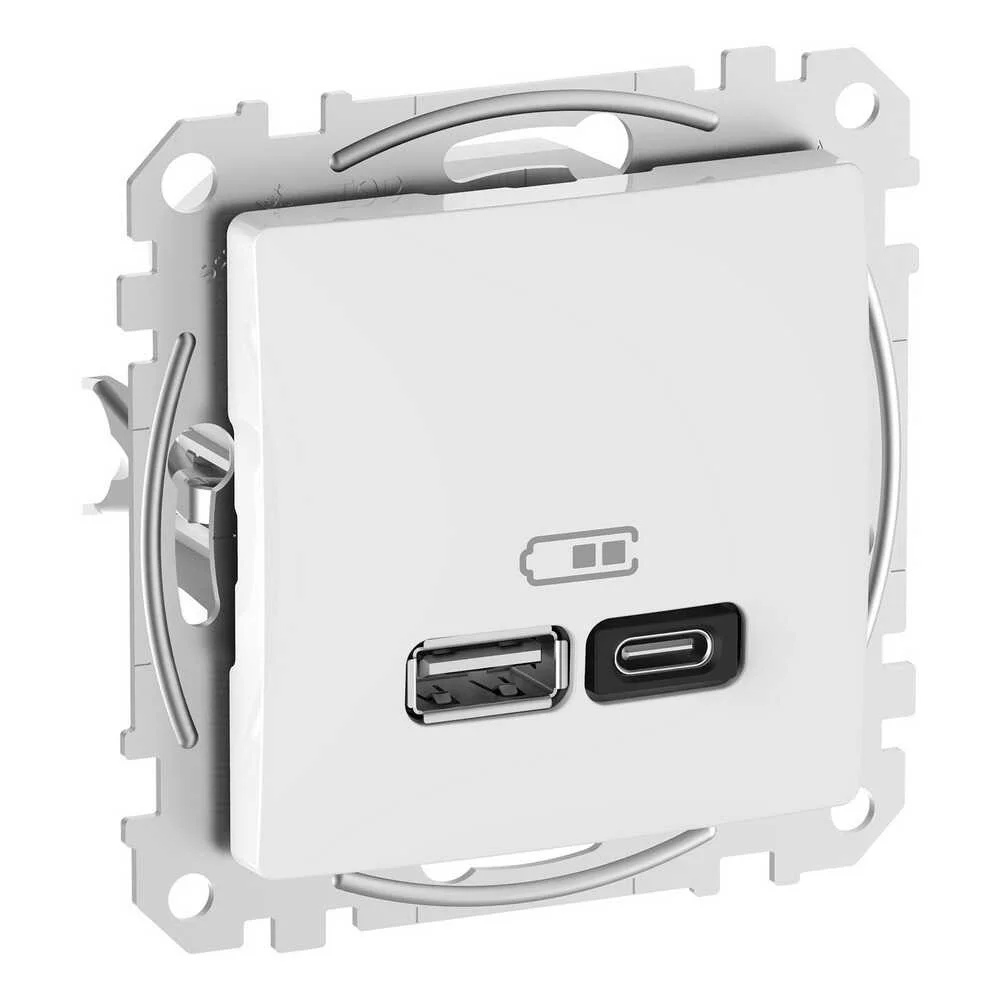Розетка Schneider Sedna Design біла 2-на USB A+C 45Вт без рамки ( SDD111402 )