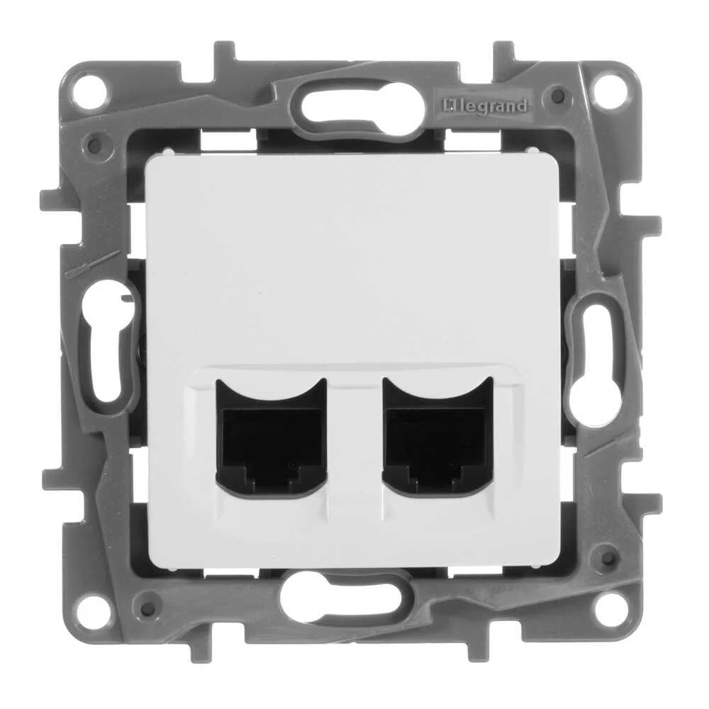 Розетка Etika біла комп'ютерна 2xRJ45 ( 672255 )
