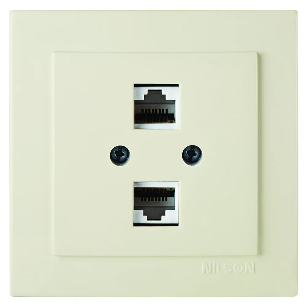 Розетка Nilson Touran кремова комп'ютерна 2-на CAT5e RJ45 ( 24121046 )