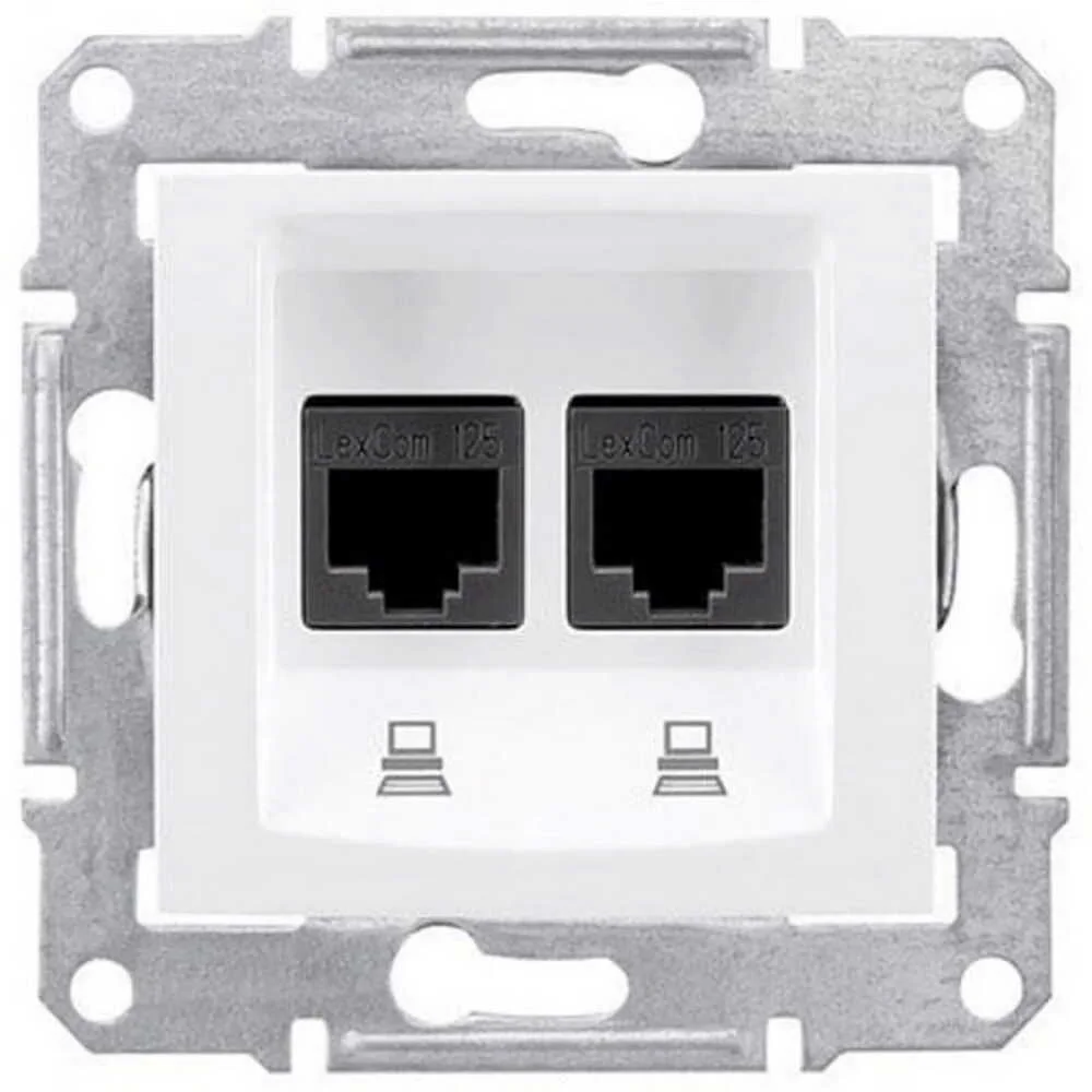 Розетка Schneider Sedna біла 2-на RJ-45 без рамки ( SDN4400121 )