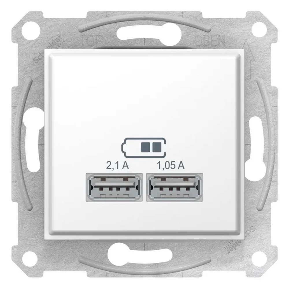 Розетка Schneider Sedna біла 2-на USB 2.1A без рамки ( SDN2710221 )