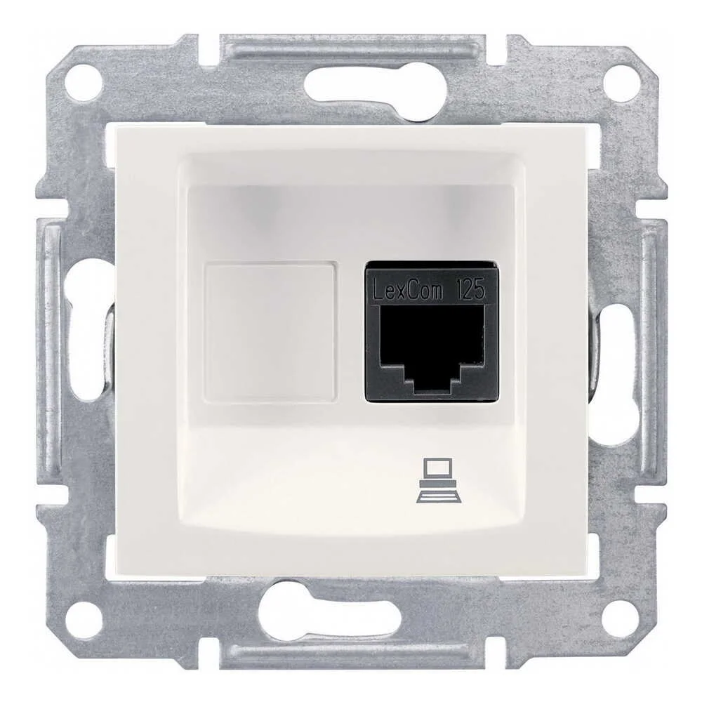 Розетка Schneider Sedna слонова кість 1-на RJ-45 5e без рамки ( SDN4300123 )