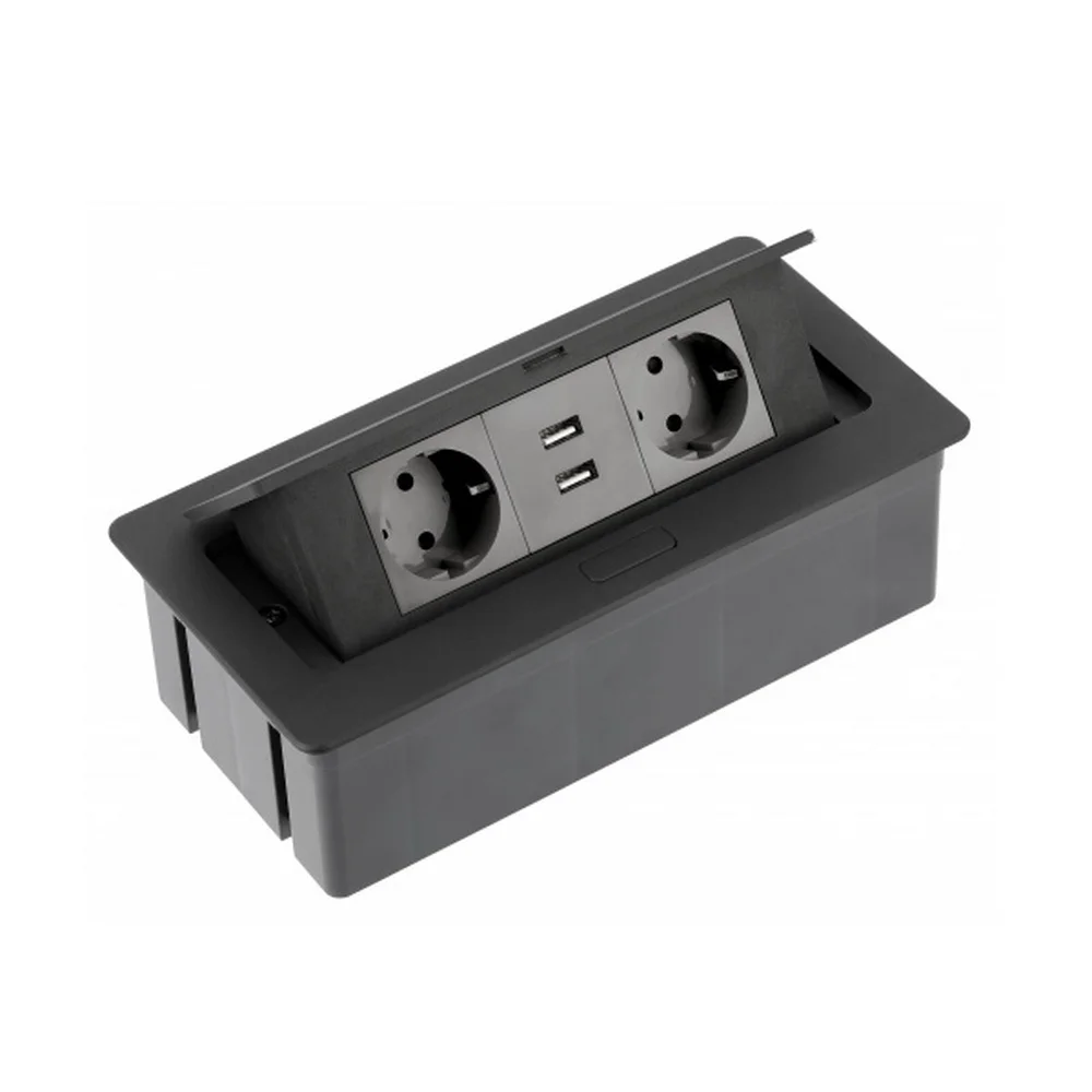 Розетка в стільницю GTV Soft 2-на з/з 2xUSB ( AE-PBSUC2GS-20N )