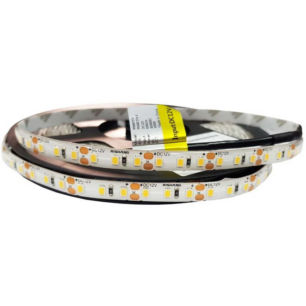 Світлодіодна стрічка RISHANG 12V 8,6W 2700K 120led IP65 ( бухта 5м ) ( RN68C0TA-B​ )
