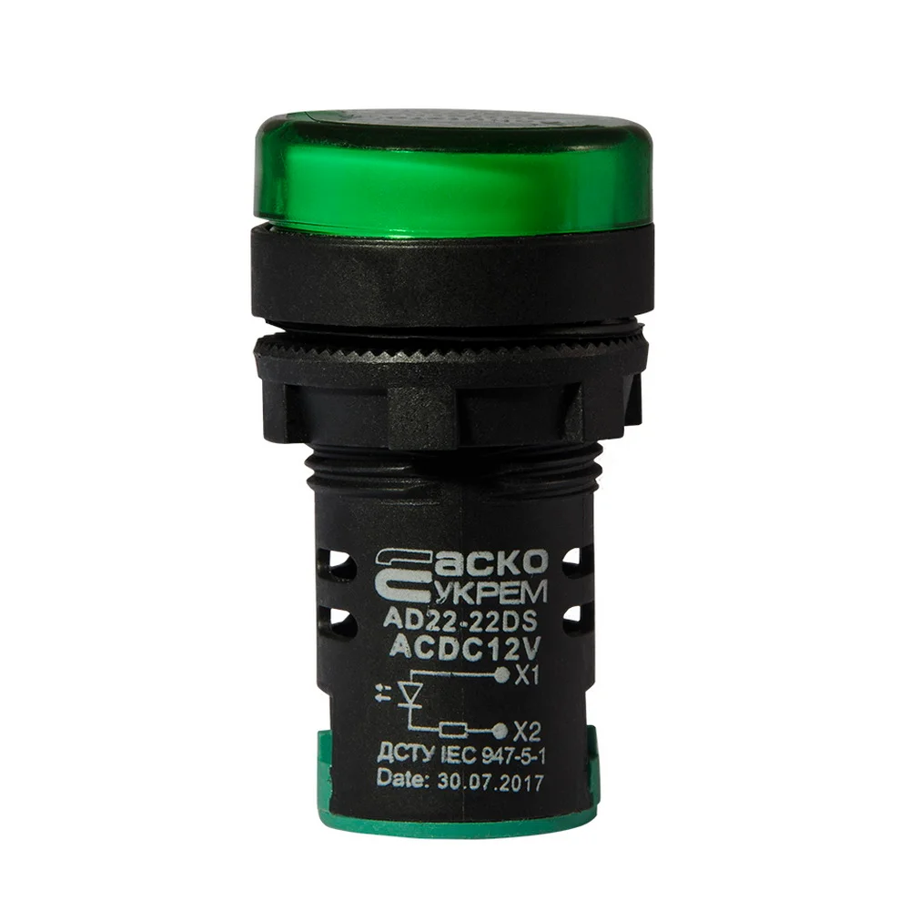 Світлосигнальна арматура AD22-22DS 12V зелена Аско ( A0140030162 )