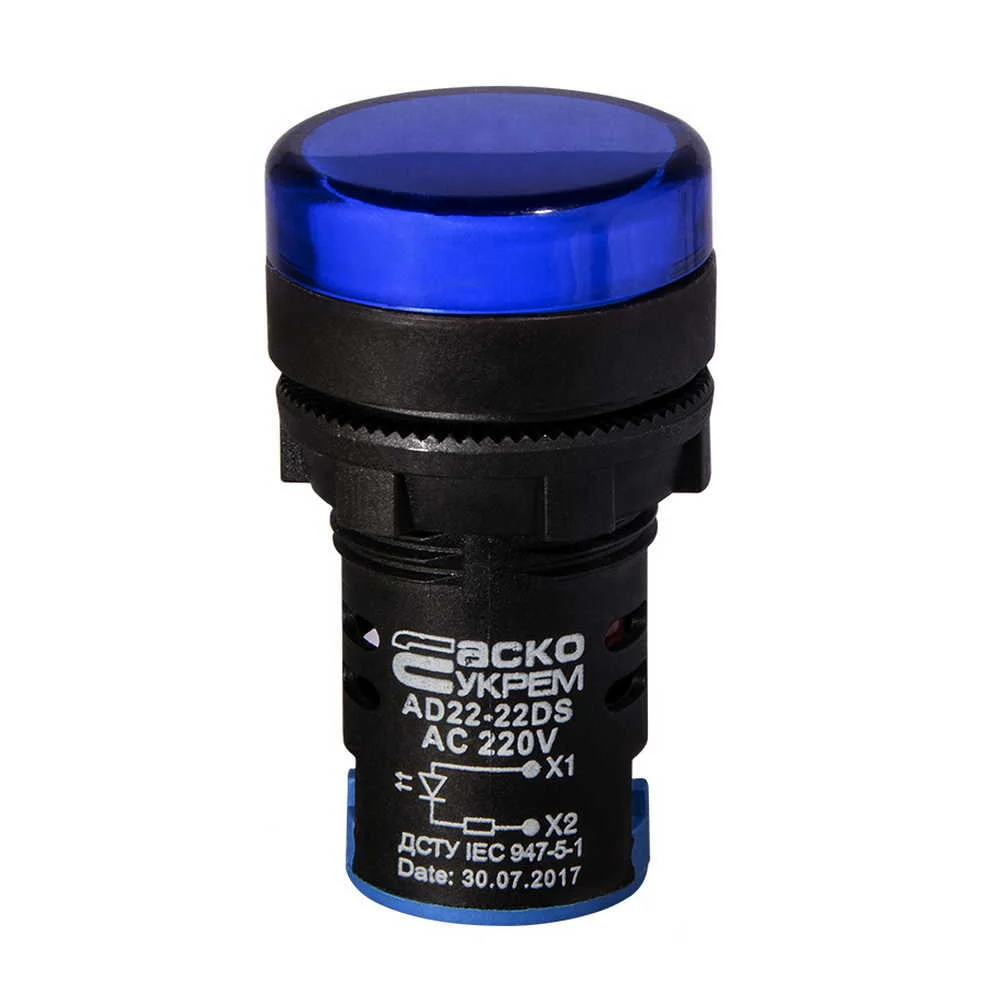 Світлосигнальна арматура AD22-22DS 220V синя Аско ( A0140030152 )