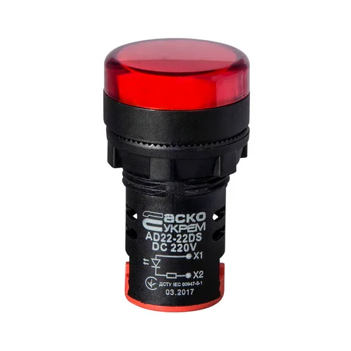 Світлосигнальна арматура AD22-22DS 220V DC червона Аско ( A0140030083