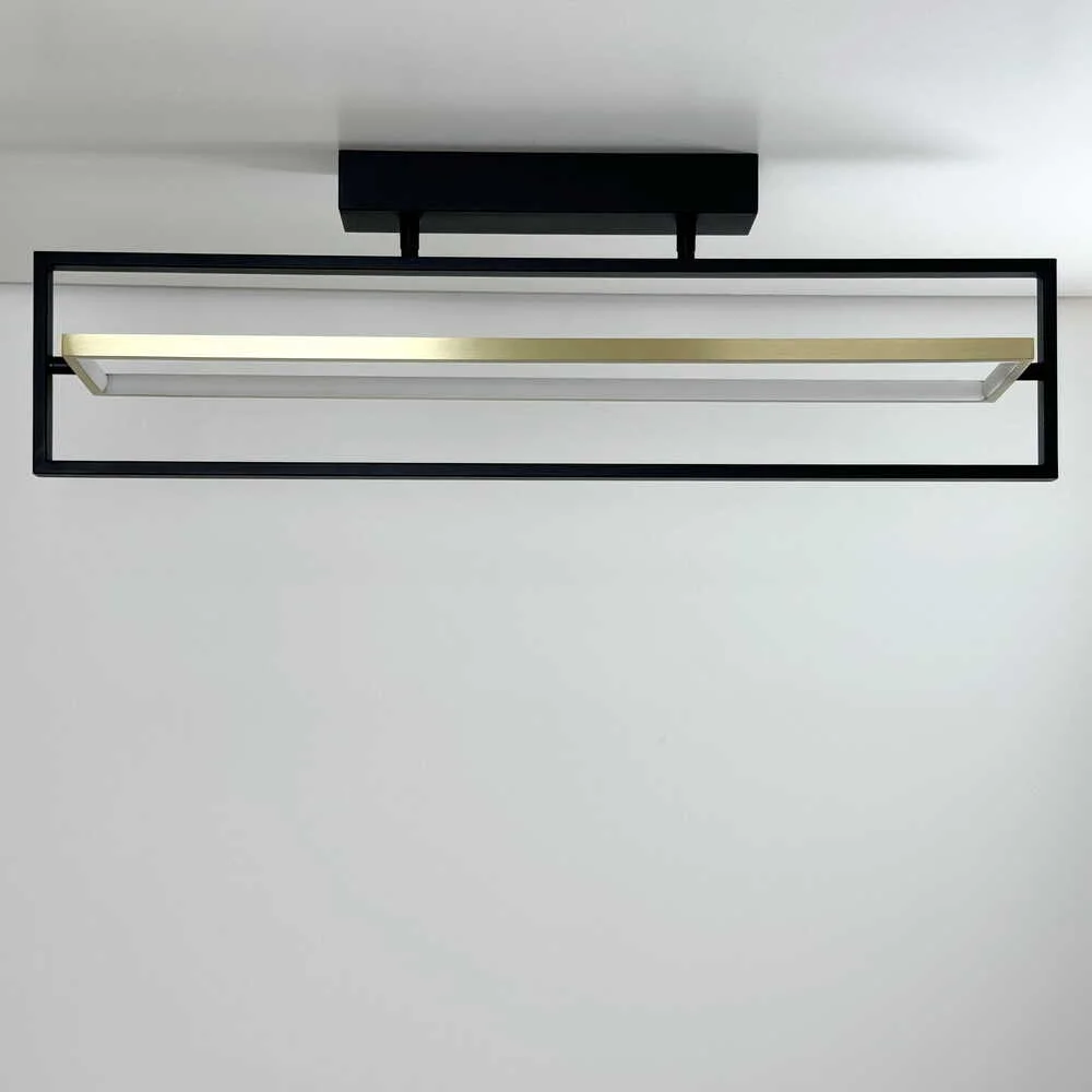 Світильник LED smart PRADA+пульт 60W 3000-5000K IP20 прямокутник чорно-золотий Violux ( 220725 )