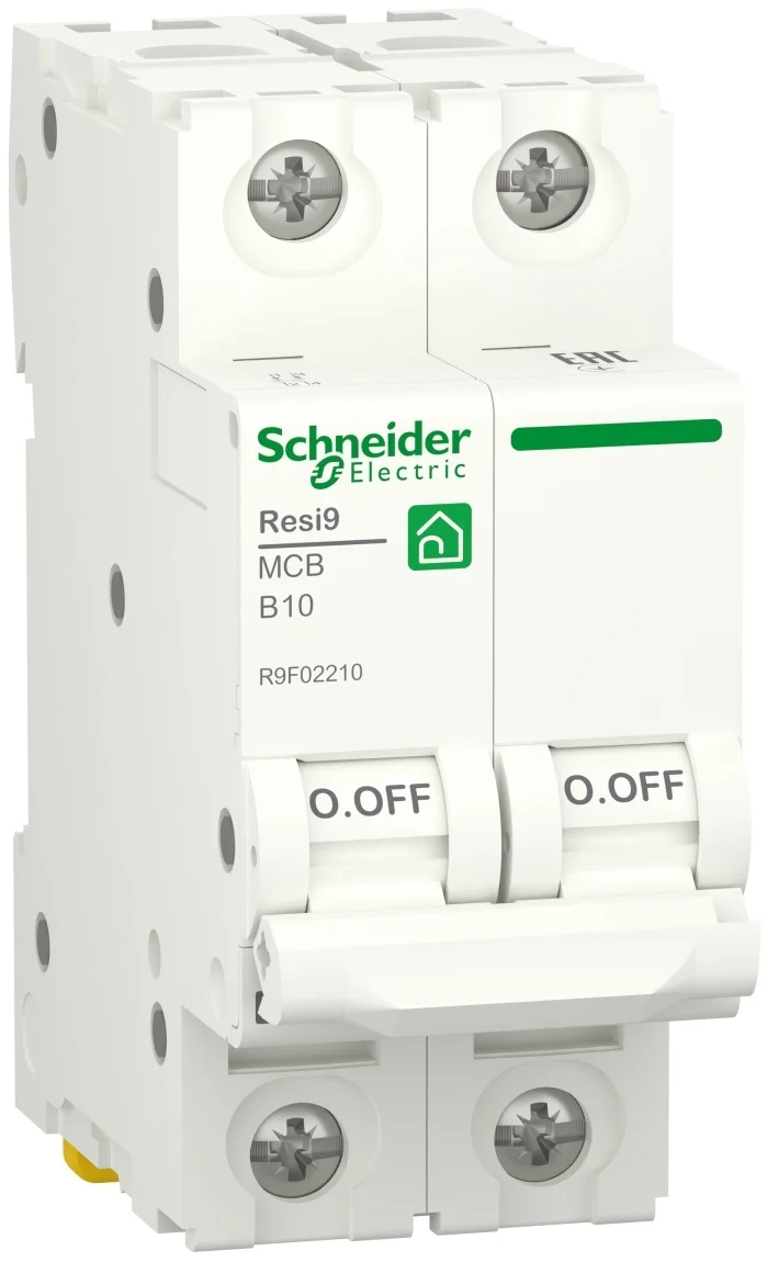 Автоматичний вимикач 6kA 2P 10A В, Resi9 Schneider Electric R9F02210