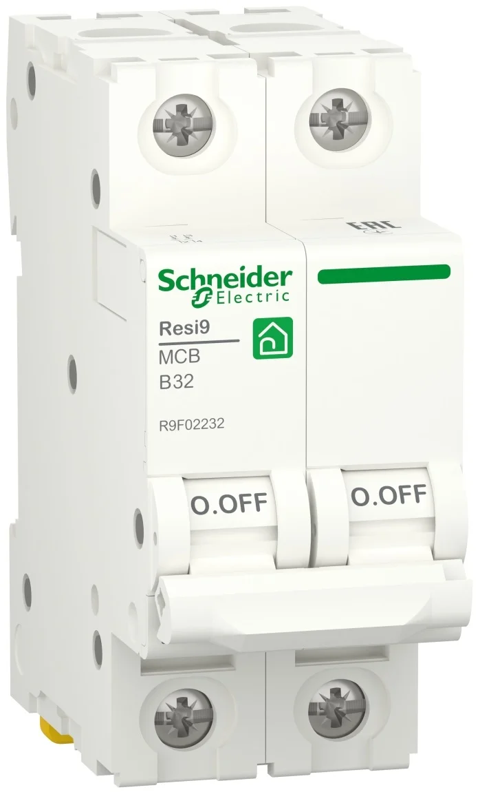 Автоматичний вимикач 6kA 2P 32A В, Resi9 Schneider Electric R9F02232