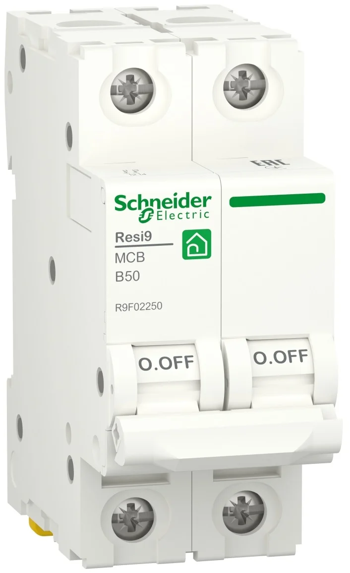 Автоматичний вимикач 6kA 2P 50A В, Resi9 Schneider Electric R9F02250