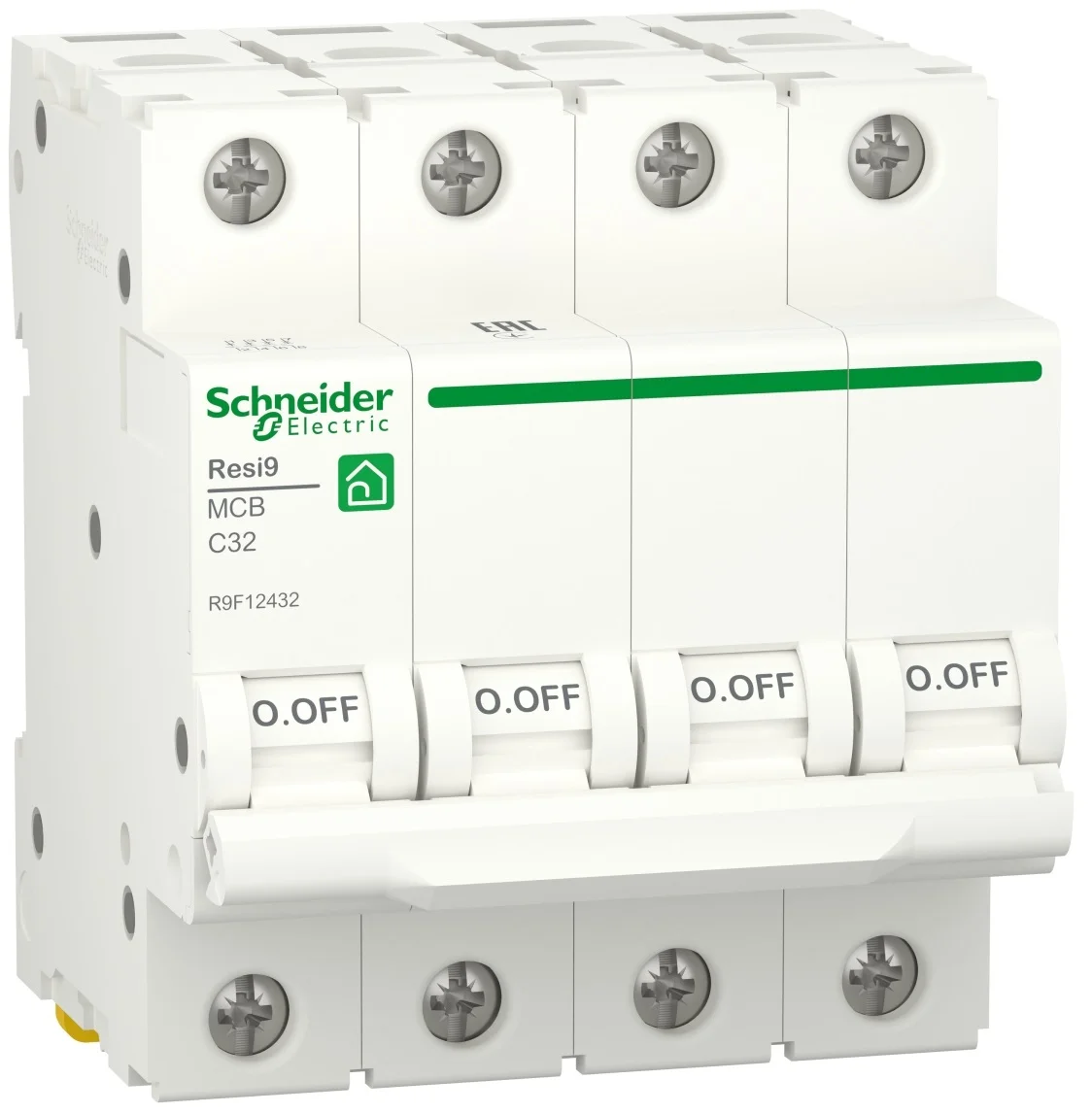 Автоматичний вимикач 6kA 4P 32A C, Resi9 Schneider Electric R9F12432
